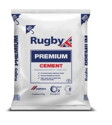 Rugby Premium Cement CEM2 in Plastic Bag 25kg