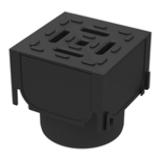 ACO Hexdrain Corner Unit with Black Plastic Grating and Vertical Outlet - 19559