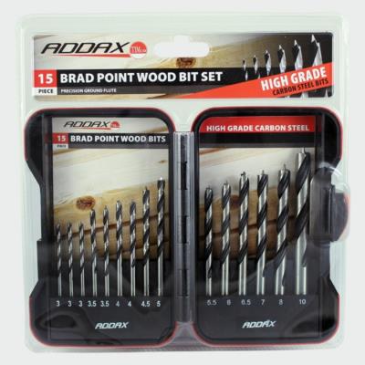 Addax Brad Point Wood Bit 15 Piece Set (B15SET)
