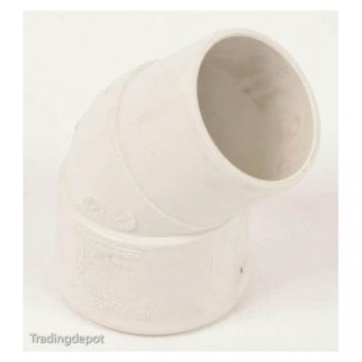 Polypipe White Solvent Weld Waste Pipe ABS 45 deg Spigot Bend