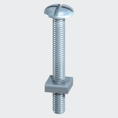 Roofing Bolt and Square Nut - BZP (per each)