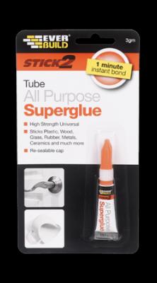 Everbuild Stick 2 All Purpose Superglue 3grm Tube